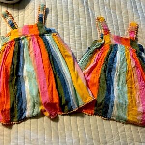 Matching rainbow dresses